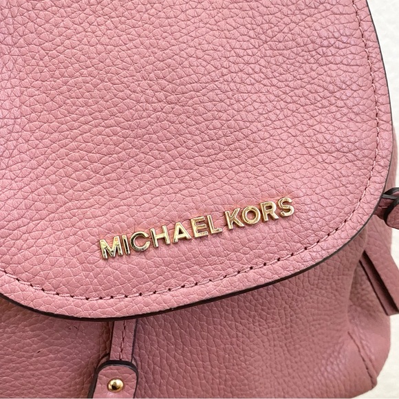 MICHAEL KORS Riley Small Flap Drawstring Pebbled Leather Crossbody Bag in Rose - Picture 14 of 16